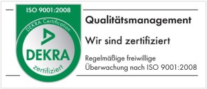 Logo DEKRA zertifiziert - Qualitaetsmanagement wir sind zertifiziert regelmaeige freiwillige Ueberwachung nach ISO ISO 9001:2008